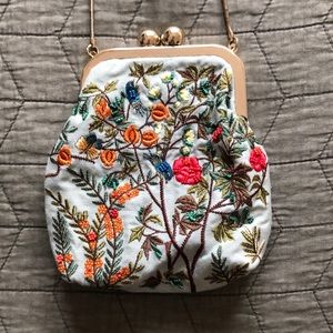 Zara Mini Embroidered Kiss Clasp Purse